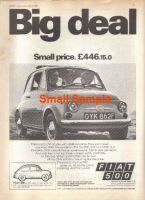 Fiat 500 1968 advert - Retro Car Ad Posters - The Nostalgia Store